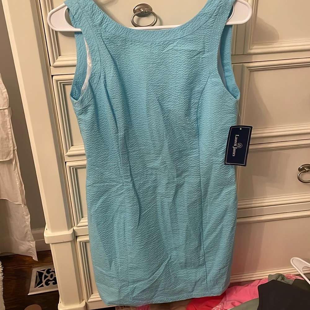 Lauren James Blue Seersucker Dress